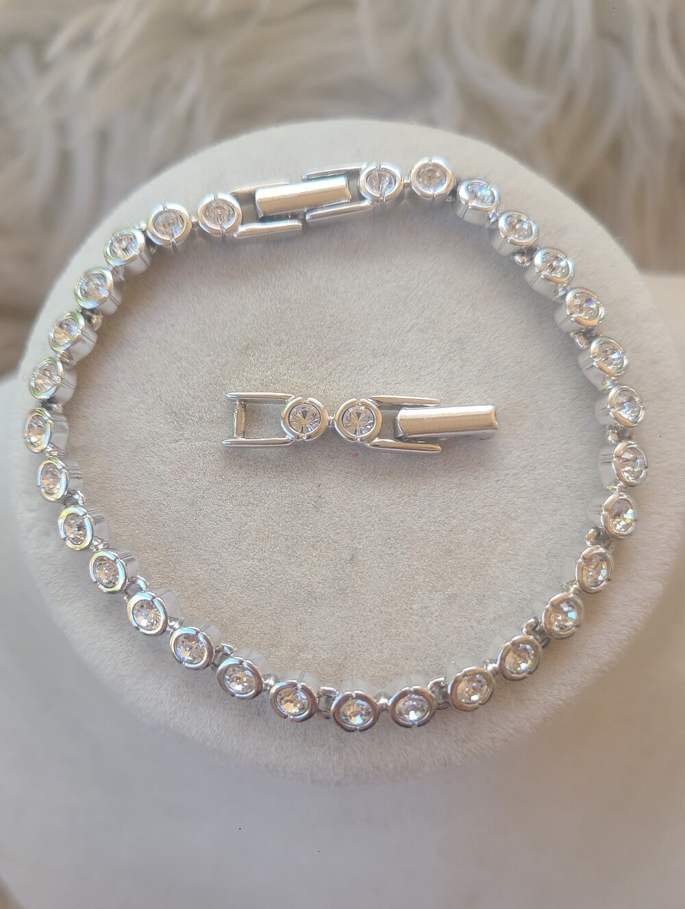 Swarovski Silver Clear Crystal Tennis Bracelet- Excellent Condition